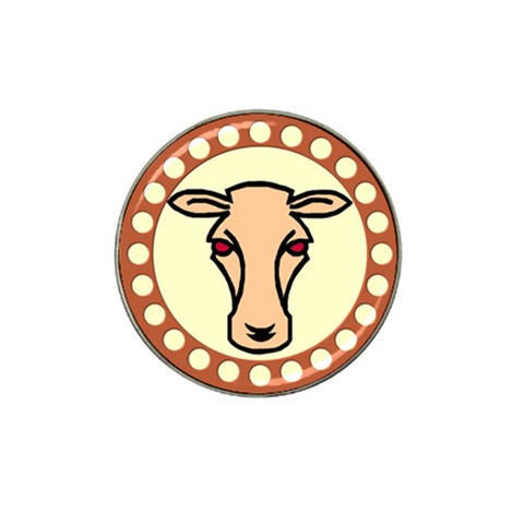 Cow head Hat Clip Ball Marker from ArtsNow.com Front