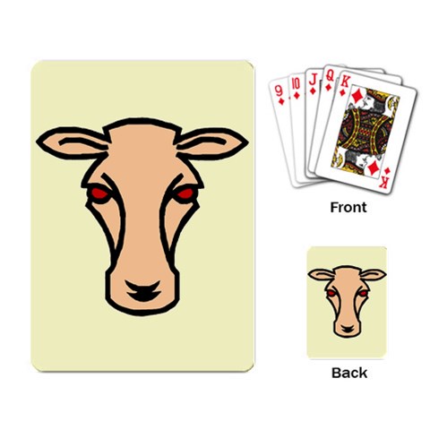 Cow head Playing Cards Single Design from ArtsNow.com Back