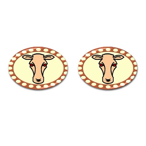 Cow head Cufflinks (Oval) from ArtsNow.com Front(Pair)