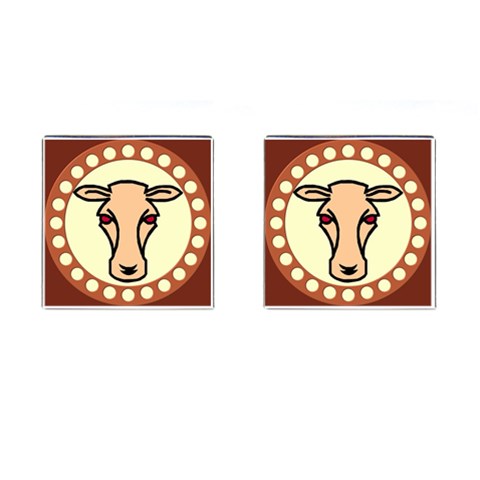 Cow head Cufflinks (Square) from ArtsNow.com Front(Pair)