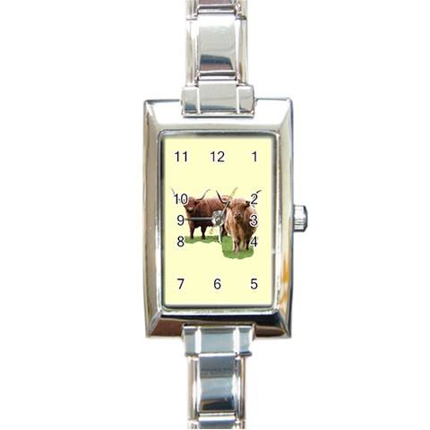 Highland Rectangular Italian Charm Watch from ArtsNow.com Front