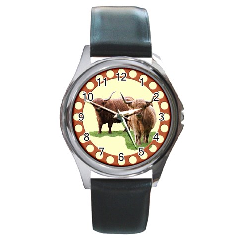Highland Round Metal Watch from ArtsNow.com Front