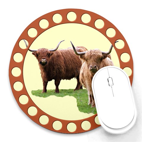 Highland Round Mousepad from ArtsNow.com Front