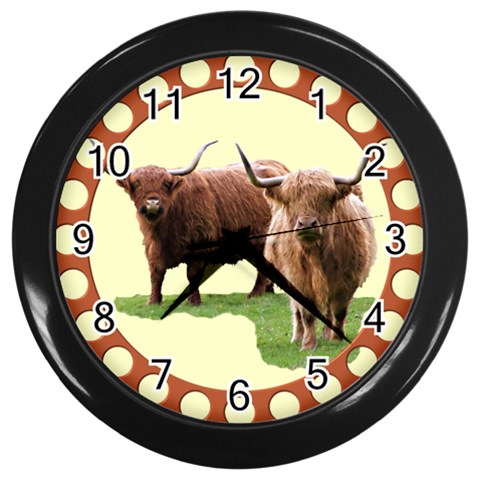 Highland Wall Clock (Black) from ArtsNow.com Front