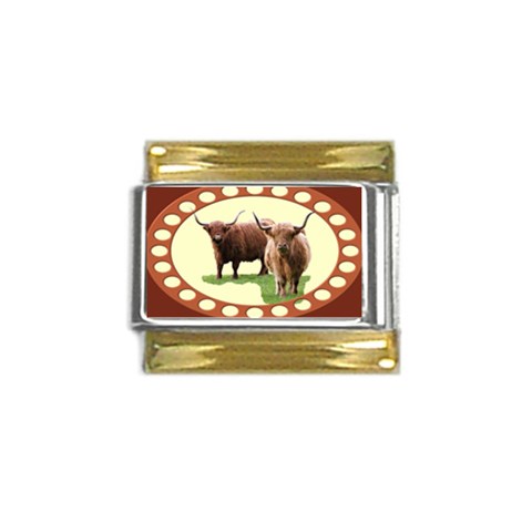 Highland Gold Trim Italian Charm (9mm) from ArtsNow.com Front