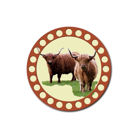 Highland Rubber Round Coaster (4 pack) from ArtsNow.com Front