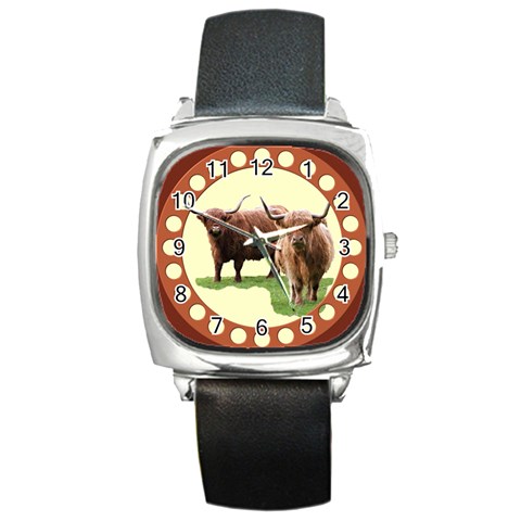 Highland Square Metal Watch from ArtsNow.com Front