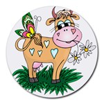 Cute cow Round Mousepad
