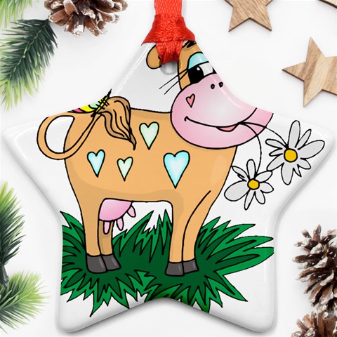 Cute cow Ornament (Star) from ArtsNow.com Front