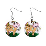 Cute cow 1  Button Earrings