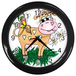 Cute cow Wall Clock (Black)