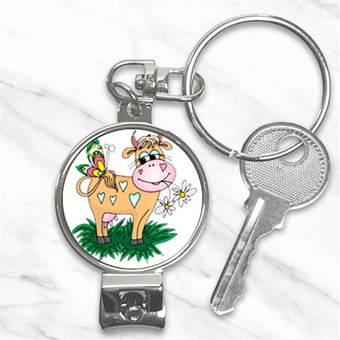 Cute cow Nail Clippers Key Chain from ArtsNow.com Front
