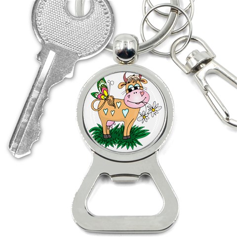 Cute cow Bottle Opener Key Chain from ArtsNow.com Front
