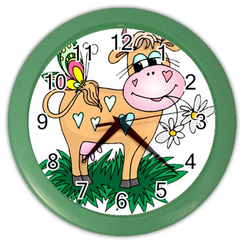 Cute cow Color Wall Clock from ArtsNow.com Front