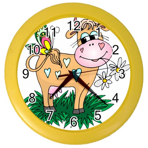 Cute cow Color Wall Clock from ArtsNow.com Front