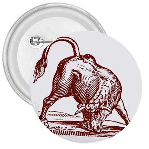 Angry bull 3  Button from ArtsNow.com Front