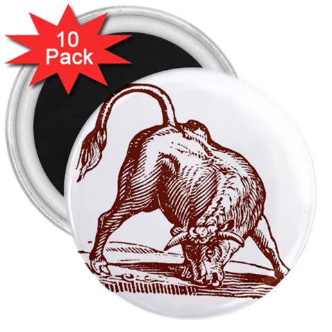 Angry bull 3  Magnet (10 pack) from ArtsNow.com Front