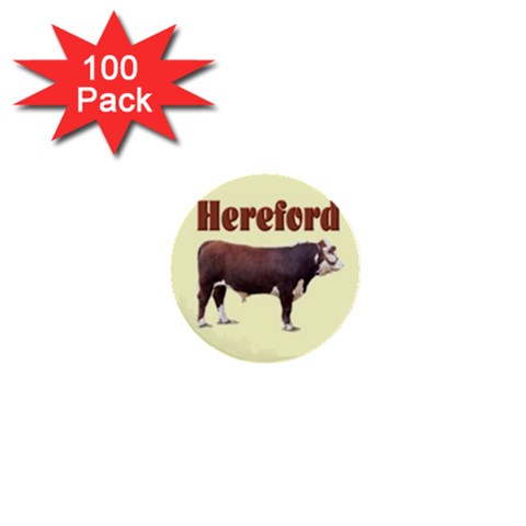 Hereford 1  Mini Button (100 pack)  from ArtsNow.com Front