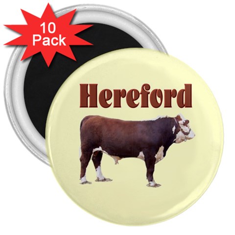 Hereford 3  Magnet (10 pack) from ArtsNow.com Front