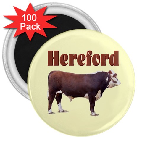 Hereford 3  Magnet (100 pack) from ArtsNow.com Front