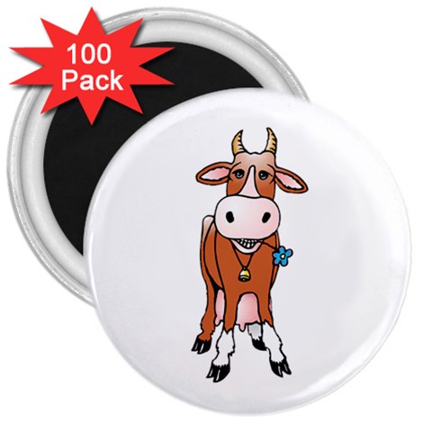 Cow 3  Magnet (100 pack) from ArtsNow.com Front