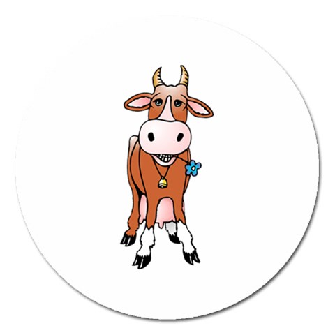 Cow Magnet 5  (Round) from ArtsNow.com Front