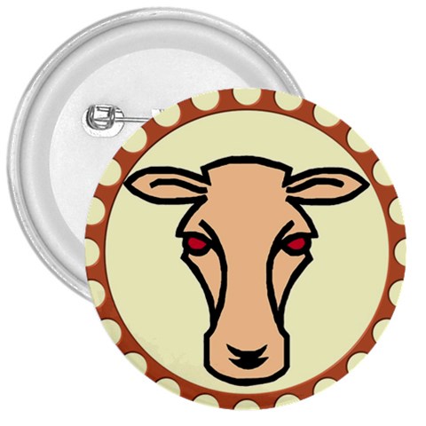 Cow head 3  Button from ArtsNow.com Front