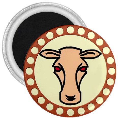 Cow head 3  Magnet from ArtsNow.com Front