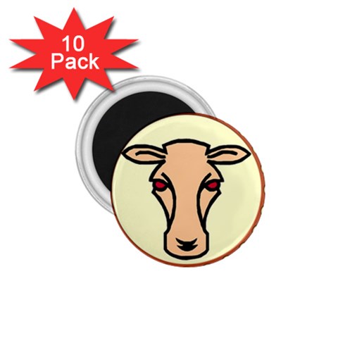 Cow head 1.75  Magnet (10 pack)  from ArtsNow.com Front