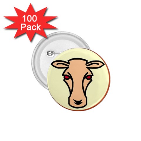 Cow head 1.75  Button (100 pack)  from ArtsNow.com Front