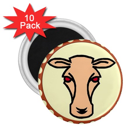 Cow head 2.25  Magnet (10 pack) from ArtsNow.com Front