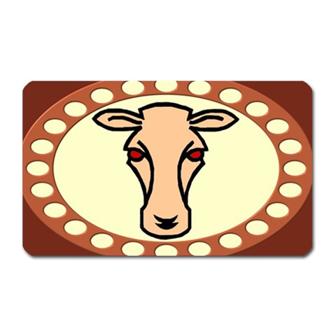 Cow head Magnet (Rectangular) from ArtsNow.com Front