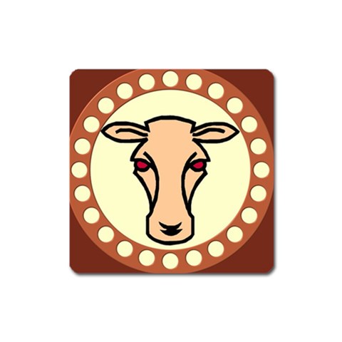 Cow head Magnet (Square) from ArtsNow.com Front