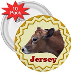 Jersey cow 3  Button (10 pack)