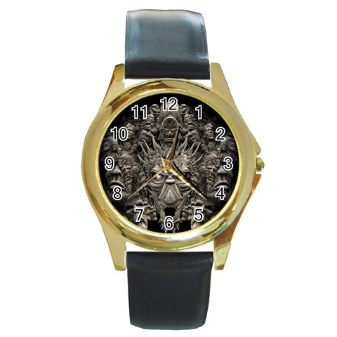 1 Round Gold Metal Watch from ArtsNow.com Front