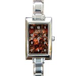3 Rectangular Italian Charm Watch