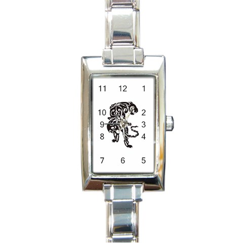 tiger16457 Rectangular Italian Charm Watch from ArtsNow.com Front