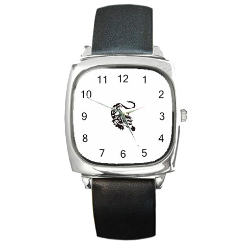 tiger16455 Square Metal Watch from ArtsNow.com Front
