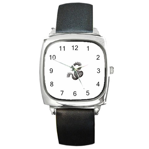 snake15872 Square Metal Watch from ArtsNow.com Front