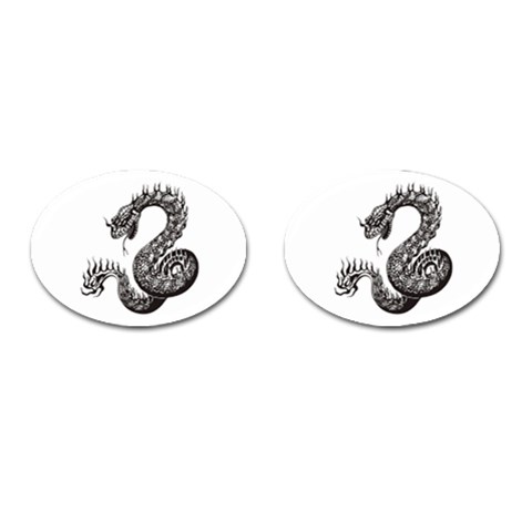 snake15872 Cufflinks (Oval) from ArtsNow.com Front(Pair)