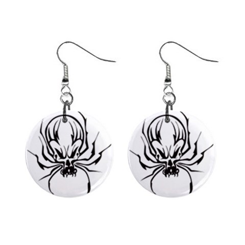 spider21987 1  Button Earrings from ArtsNow.com Front