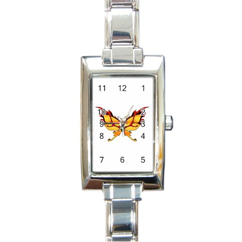 tgoldenbutterfly Rectangular Italian Charm Watch from ArtsNow.com Front