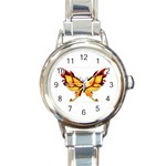 tgoldenbutterfly Round Italian Charm Watch