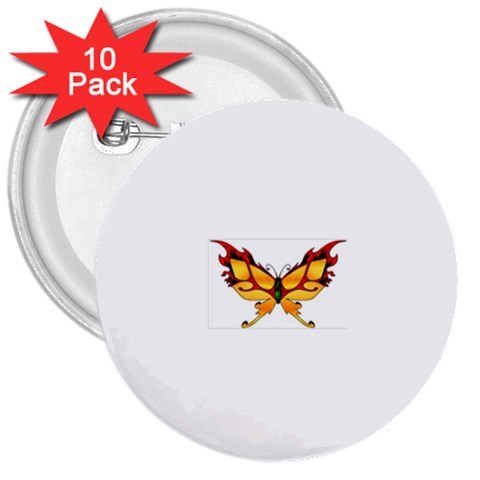 tgoldenbutterfly 3  Button (10 pack) from ArtsNow.com Front