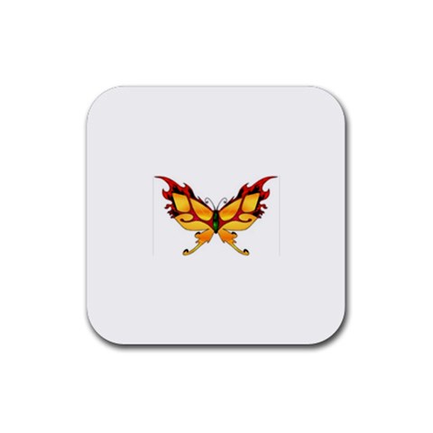 tgoldenbutterfly Rubber Coaster (Square) from ArtsNow.com Front