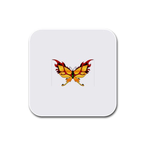 tgoldenbutterfly Rubber Square Coaster (4 pack) from ArtsNow.com Front