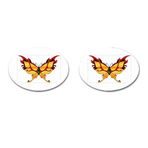 tgoldenbutterfly Cufflinks (Oval) from ArtsNow.com Front(Pair)