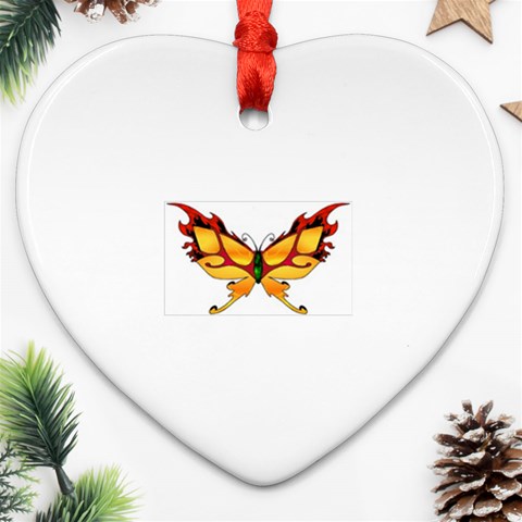 tgoldenbutterfly Heart Ornament (Two Sides) from ArtsNow.com Front