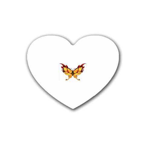 tgoldenbutterfly Rubber Coaster (Heart) from ArtsNow.com Front