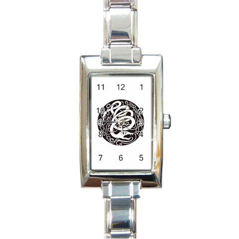 snake8808 Rectangular Italian Charm Watch from ArtsNow.com Front